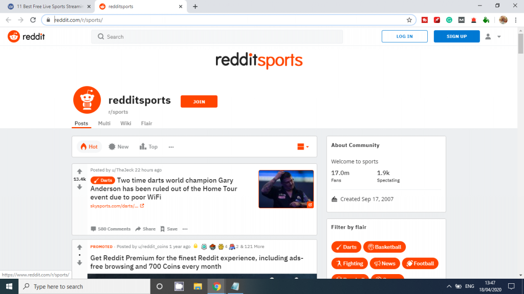 best free sports streaming sites in the USA